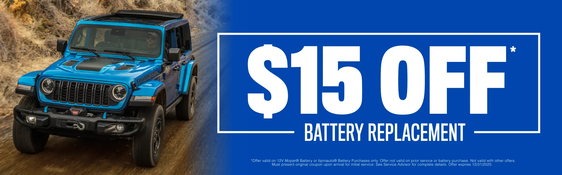 $15 OFF BATTERY REPLACEMENT